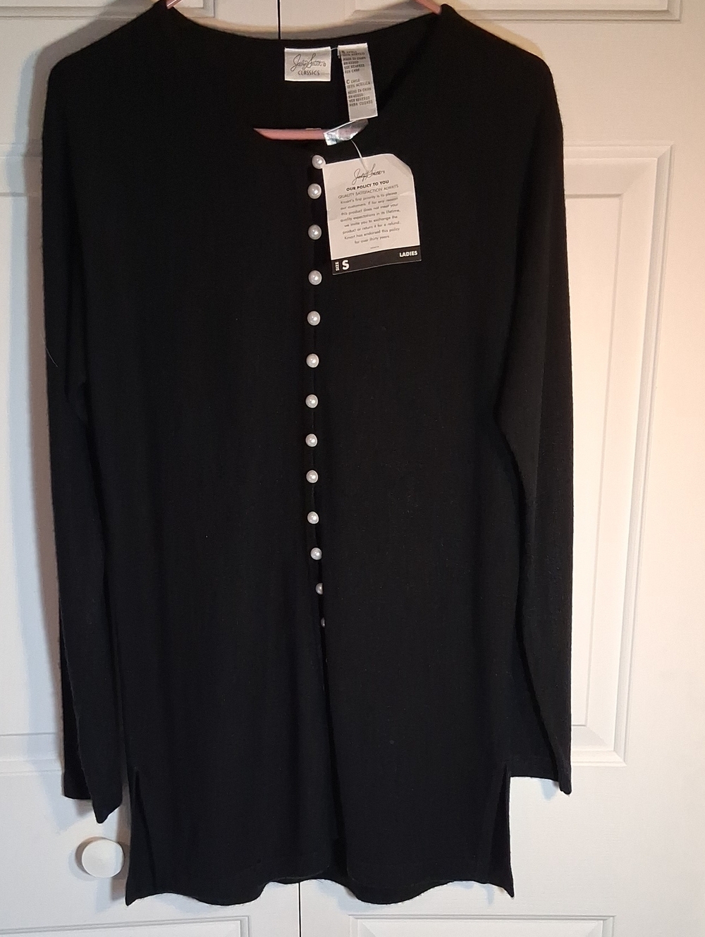 JACKLYN SMITH CLASSIC Women's Black Button-Front Sweater
